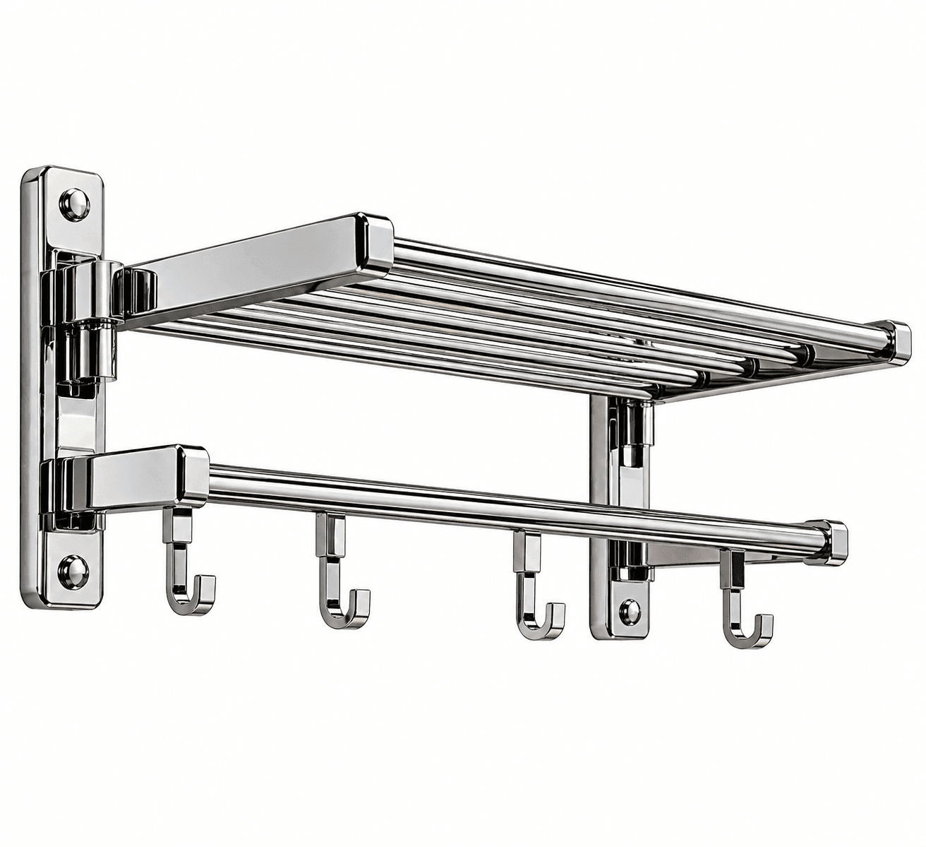 Eco Stainless Steel Folding Towel Rack - Chrome, 24 Inch