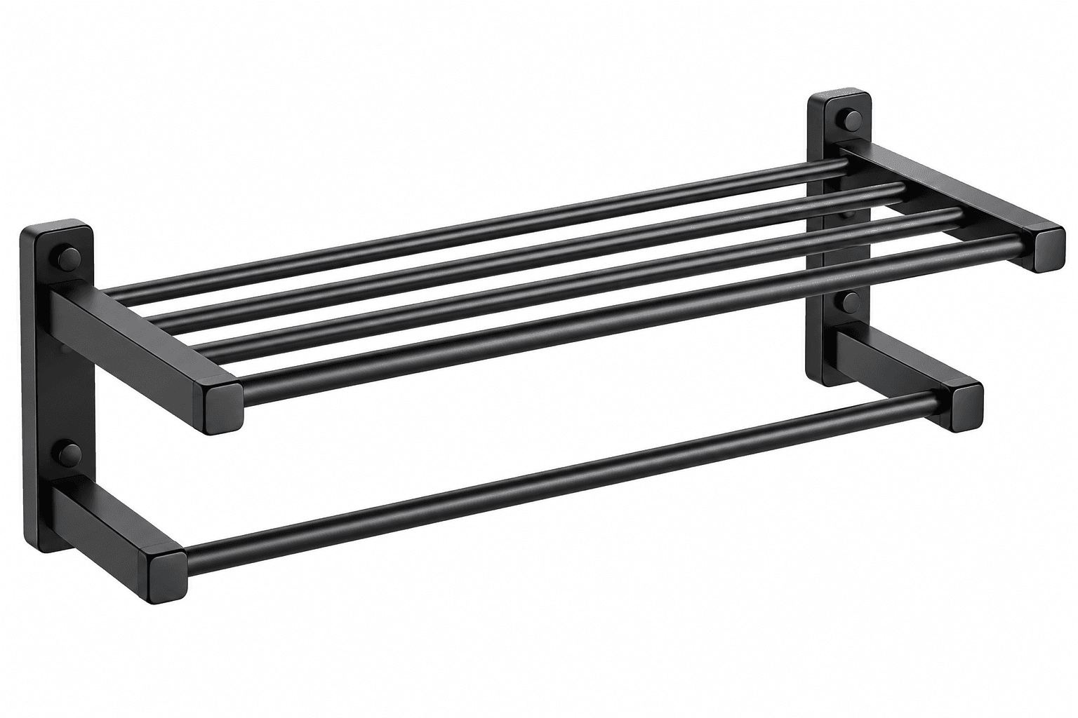 Aluminium Folding Towel Hanger with 90 Degree Swivel Rod - Black, 24 Inch