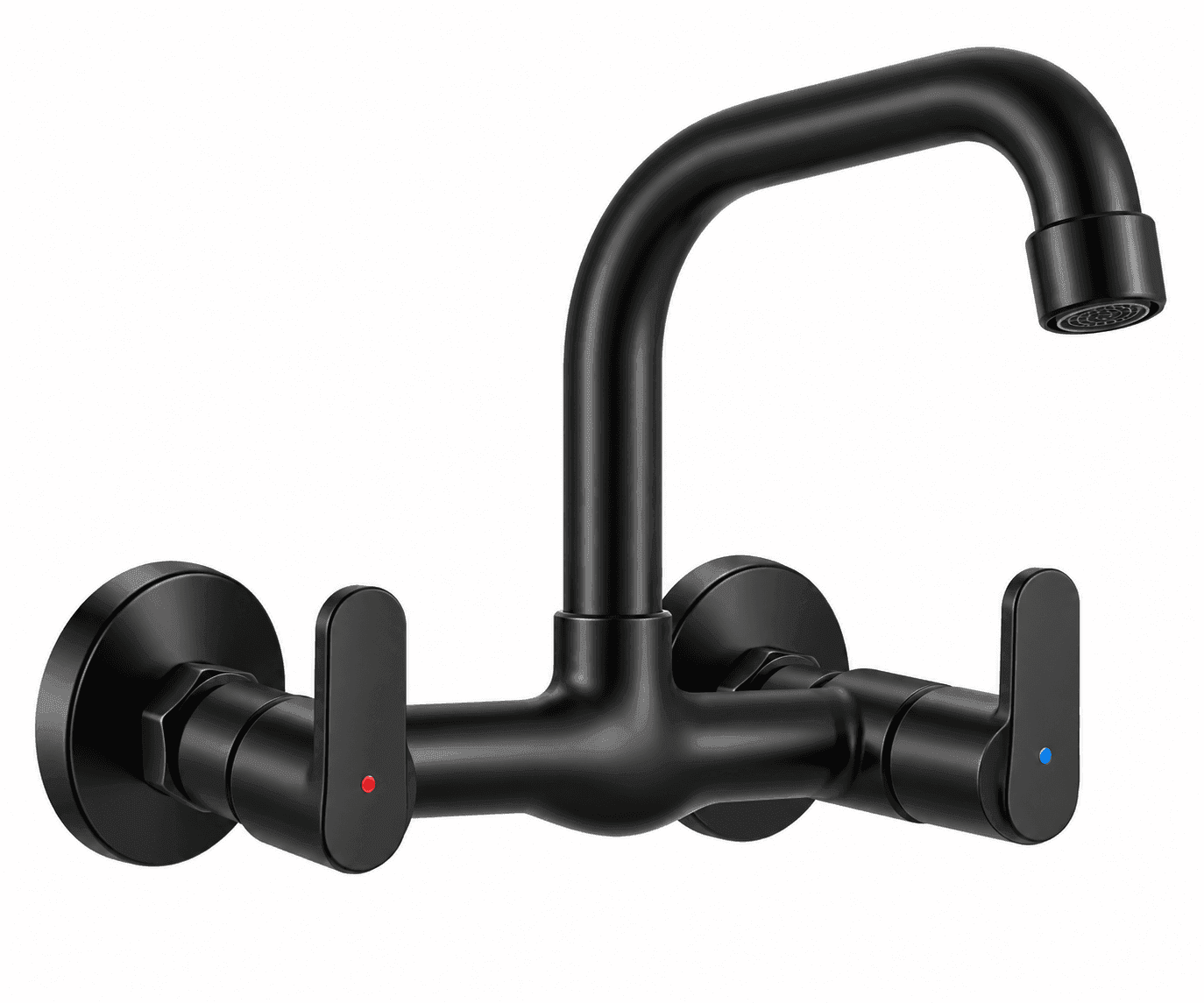 Sink Mixer Tap with 360 Degree Swivel Spout (Saga - Black)
